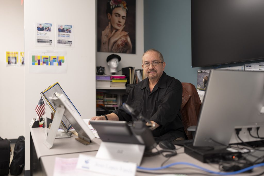 Jesus Lopez Varela in his office at Ventura Adult School