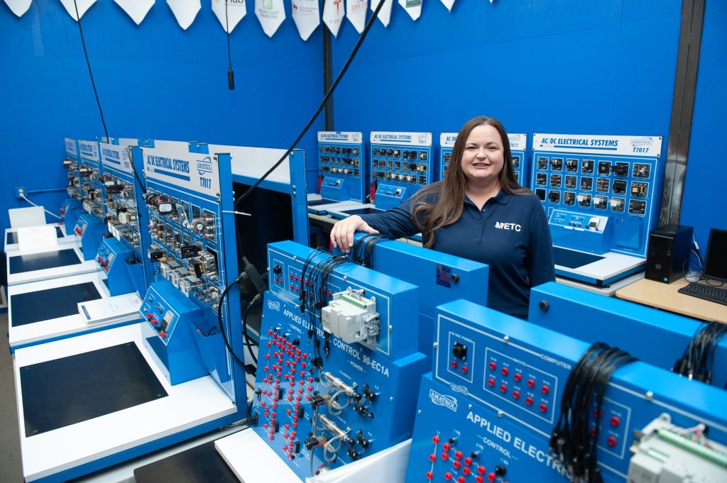 Adult education liaison Miranda Silveira pictured at the Manteca Education & Training Center in Manteca Tuesday, Nov. 26, 2024.. Photo by Bea Ahbeck