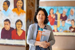 Maria Bernarda De Leon studies in an ESL classroom at Allan Hancock College in Santa Maria. At the age of 70—and after retiring in 2024—De Leon went back to school and earned her GED. As a child in a large family, she didn’t have the opportunity to go to school in Honduras. She and her husband started taking ESL classes in 2015 after their nest was empty, and she went on to earn her GED in 2021.